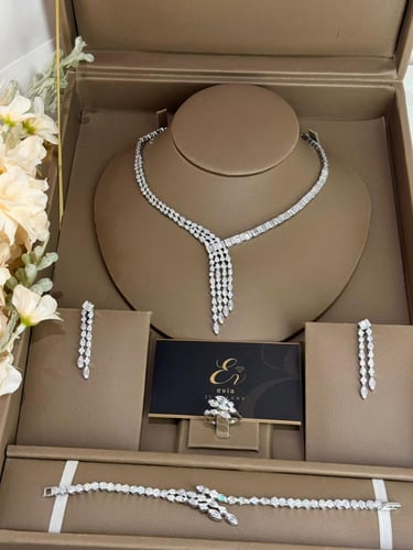 طقم دقة ألماس فضي