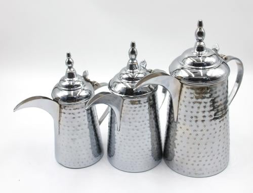 طقم دلة حليب نحاس تراثي 3 حبة