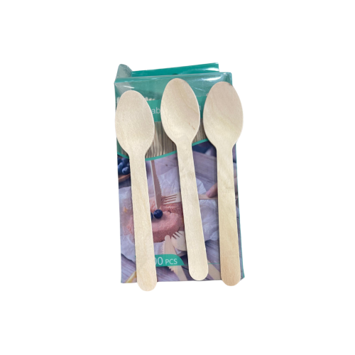 بكت ملاعق خشبية حلا سفري 100 قطعو