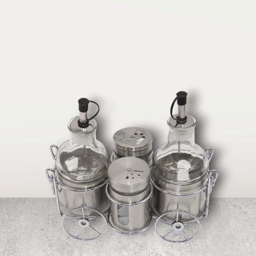 طقم زيت وخل،ملح وفلفل