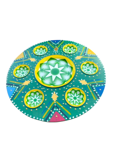 طاولة تراثية بنقشة غضار تراثي اخضر