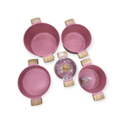 طقم قدور جرانيت وردي فاخر