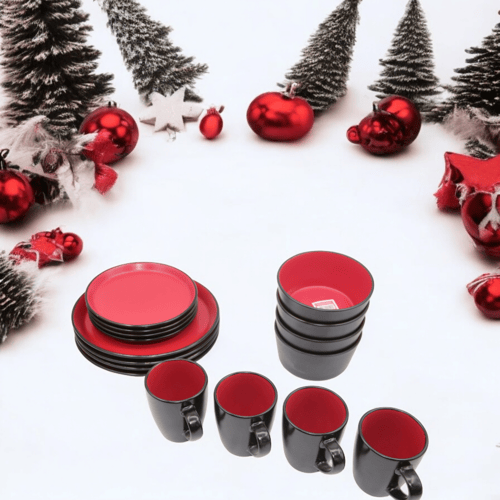 طقم اطباق تقديم سيراميك ١٦ قطعه