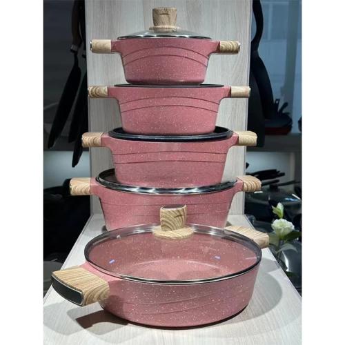 طقم قدور جرانيت وردي فاخر