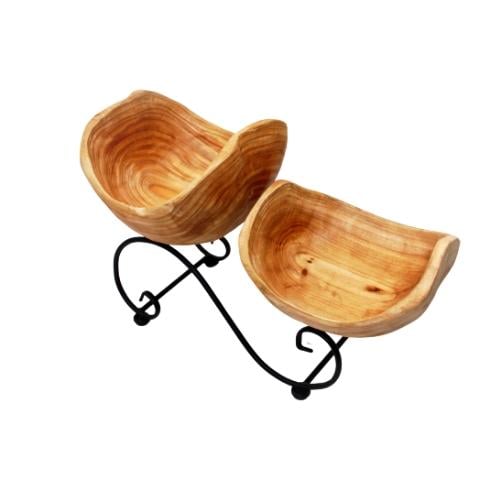 صحن خشبي طبيعي فاخر - لتقديم الأطعمة بشكل أنيق