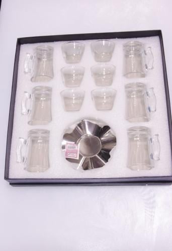 طقم بيالات فناجيل شفافه 18 قطعة