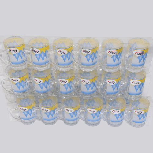 بيالات شاي الغضار التراثية –طقم أزرق 6 حبات