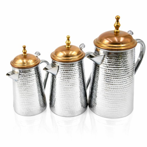 طقم دلة حليب نحاس -3 حبة