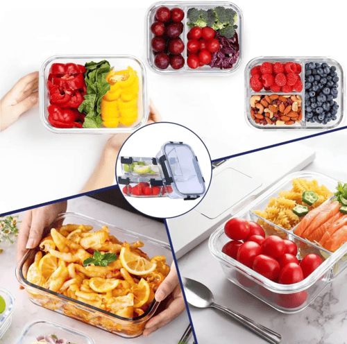 طقم علب حفظ الطعام المربعة