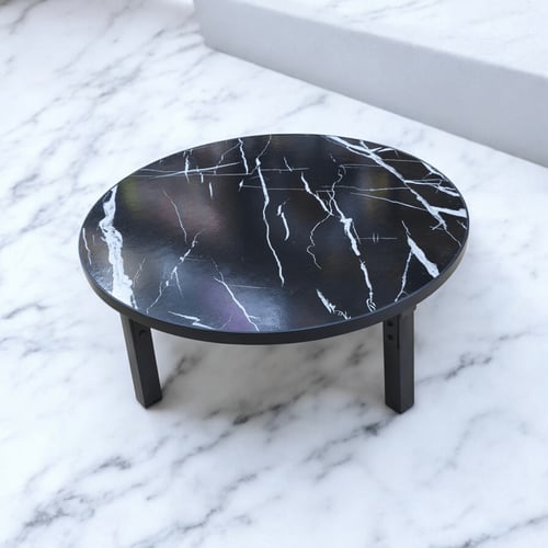 طاولة خدمة خشبية رخامي اسود قابلة للطي