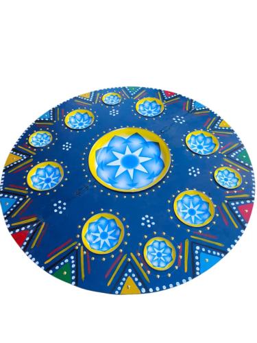 طاولة عشاء تراثية بنقشة غضار -أزرق