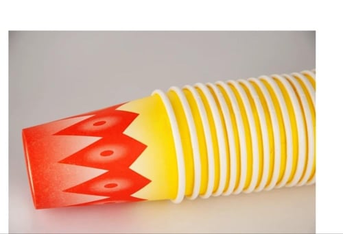 كاسات غضار ورقية للقهوة –أحمر