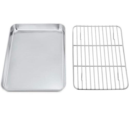 صينية فرن اسل استيل مع شبك