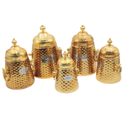 طقم سكريات 5 حبه من الفولاذ المقاوم للصدأ مع لمسات...