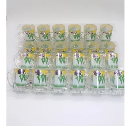 علبة 6 بيالة شاي غضار