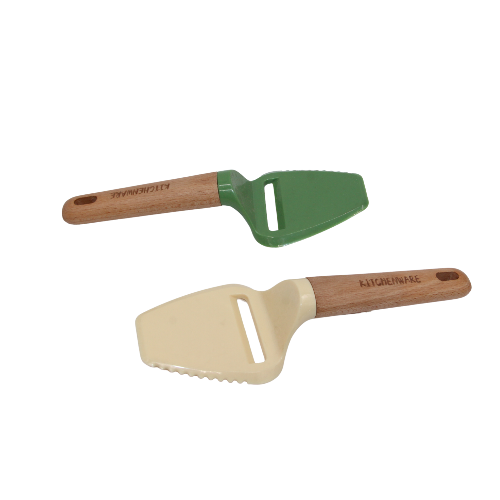 قطاعة جبن مع ملعقة بلاستيم بيد خشب 1 قطعة