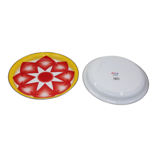 صحن غضار تراثي احمر 24 سم