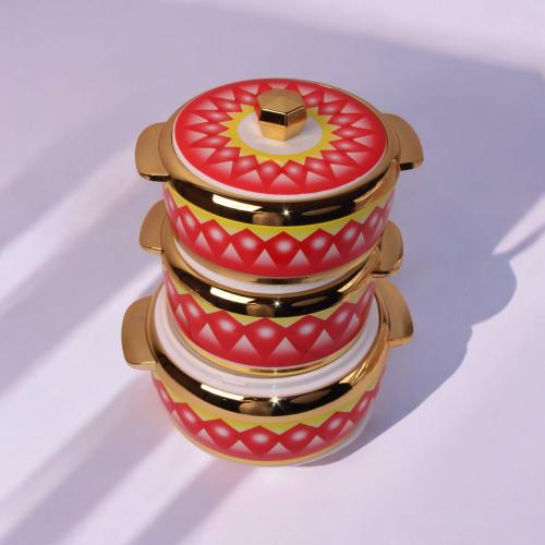 طقم حافظات طعام غضار احمر