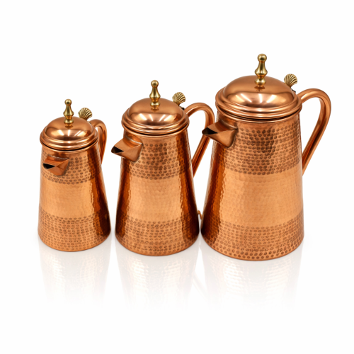 طقم 3 دلة حليب نحاسي تراثي