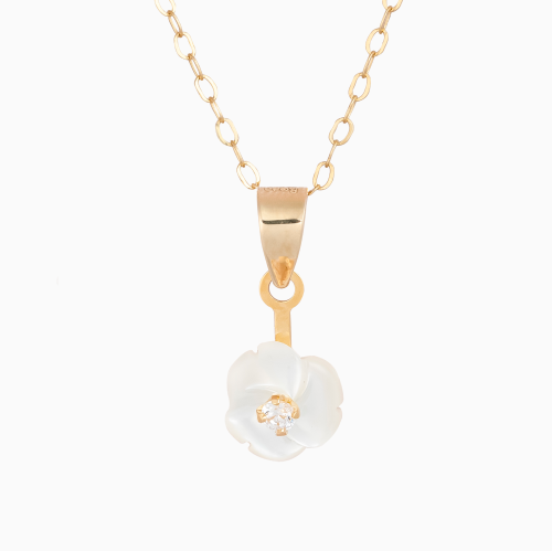 سلسال ذهب بالصدف الأبيض