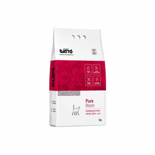 رمل قطط GATTO Pure Bloom متكتل 10 لتر