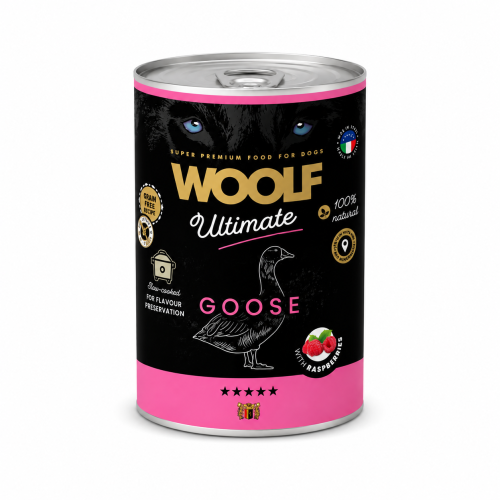 وولف WOOF Ultimate – طعام رطب للكلاب بالإوز والتوت...
