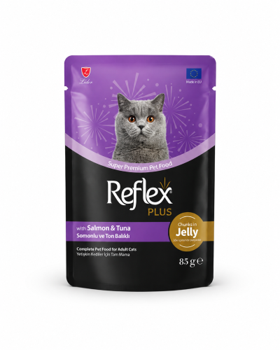 Reflex Plus أكياس رطبة للقطط – سلمون وتونة في الجي...
