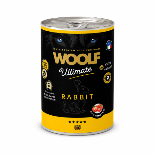وولف WOOF Ultimate – طعام رطب للكلاب بالأرانب والط...