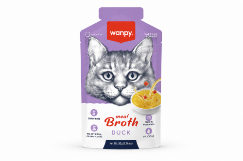 وانبي مرق اللحم للقطط بنكهة البط – Wanpy Meat Brot...