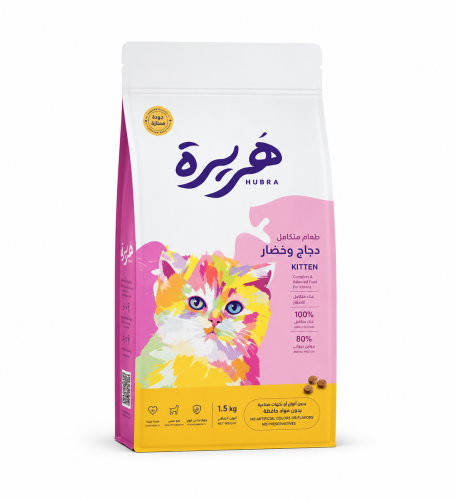 طعام هريرة للقطط الصغيرة بالدجاج والخضار – 1.5 كجم...