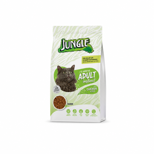 طعام قطط JUNGLE Adult Instinct بالدجاج والأرز – لل...