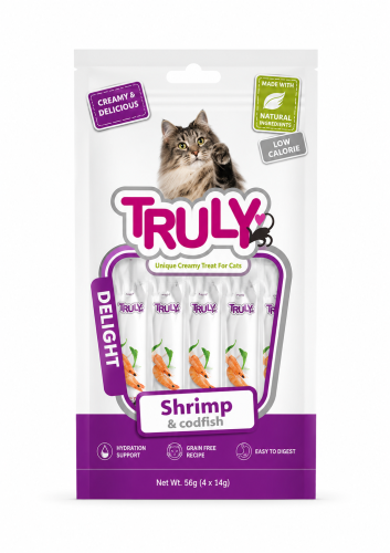 مكافآت ترولي للقطط بنكهة الروبيان Truly Shrimp | س...