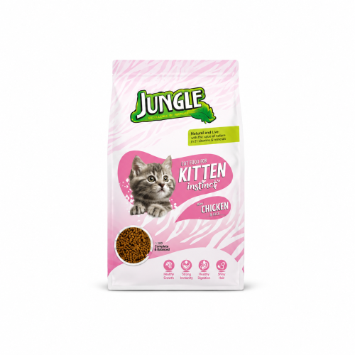 طعام قطط JUNGLE Kitten بالدجاج والأرز – للقطط الصغ...