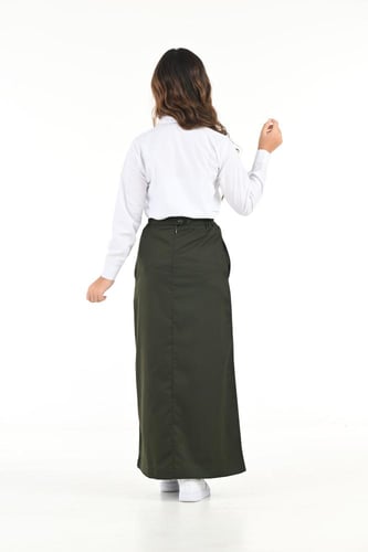 تنورة متوسط زيتي 13111 نص مطاط