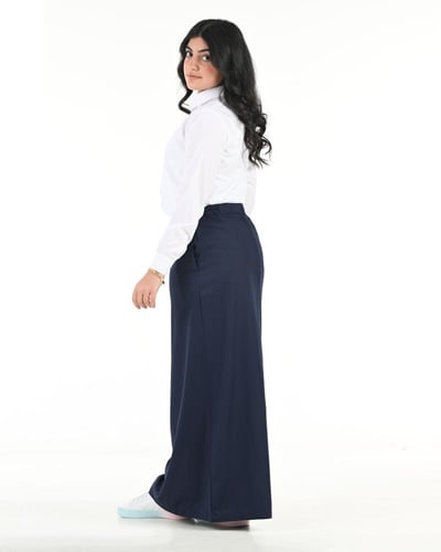 تنورة ثانوي كحلي 13111 نص مطاط