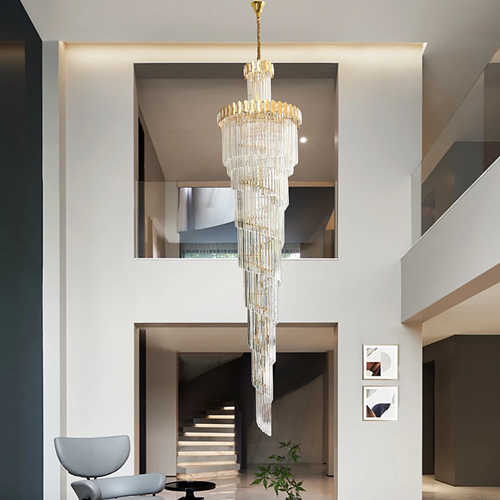 نجف مودرن 4 ادوار ذهبي قطر 350*80 سم E14*50L