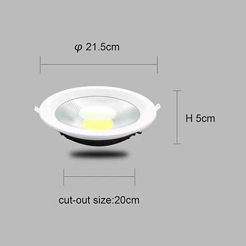 كشاف دفن لون ابيض 20 سم 50 واط