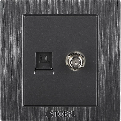 فيش منفذ كمبيوتر مع دش لون جرافيت