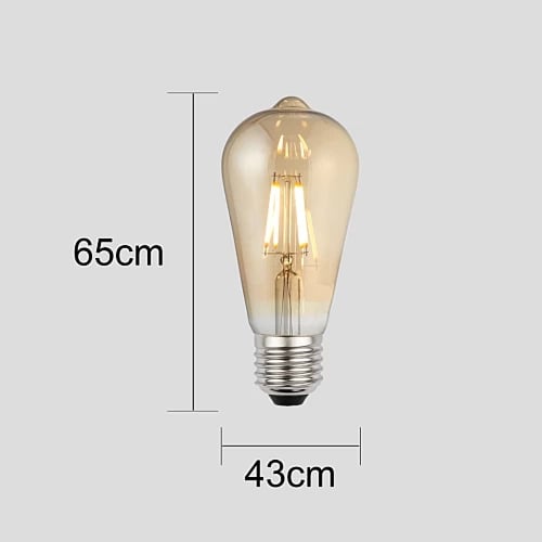 لمبة زجاج لون الانارة اصفر مع ذهبي شكل كمثرى القدر...