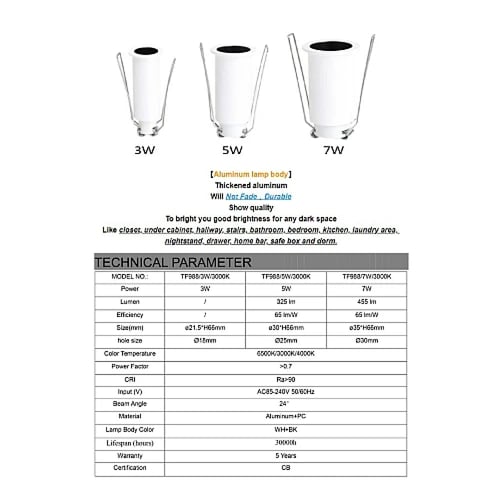 سبوت لايت جرم ابيض مع داخلي اسود لون الانارة أصفر...