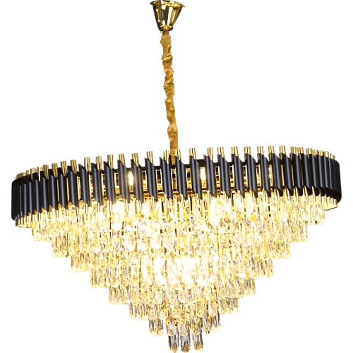 نجف مودرن اسود مع ذهبي E14 100 سم