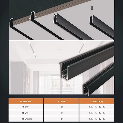 مجرى اسود 1 متر طول دفن غاطس في الجبس قبل التأسيس