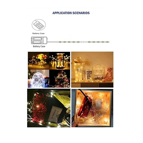 اضاءة عقد زينة LED لون الانارة اصفر تعمل بالبطارية...