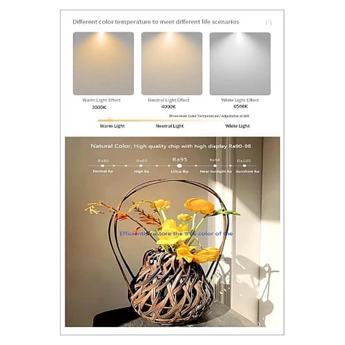 سبوت لايت جرم ابيض مع داخلي اسود لون الانارة أصفر...