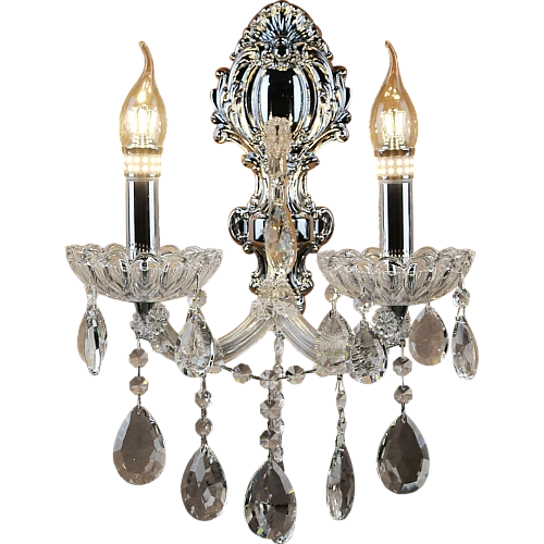 إضاءة ابليك حائط شمعدان فضي E14*2L