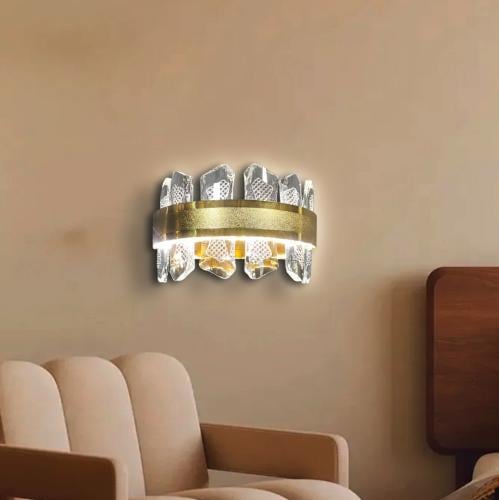 ابليك جداري مودرن ذهبي مع لون الانارة 3اضاءات 12 و...