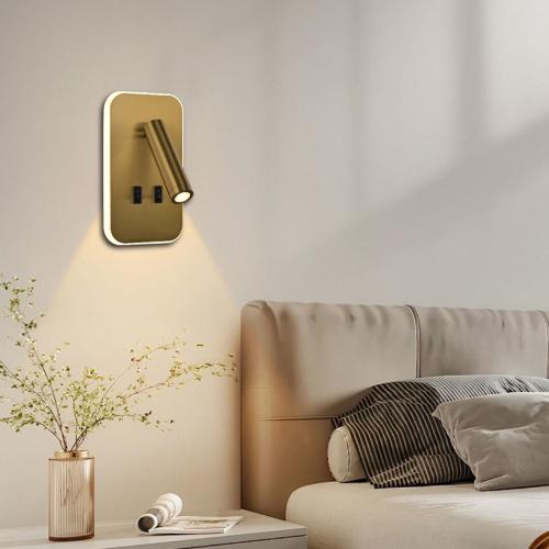 ابليك حائط جداري مودرن ذهبي لون الانارة اصفر 12 وا...