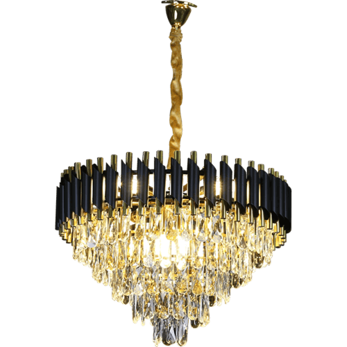 ثريا اسود مع ذهبي 60 سم E14