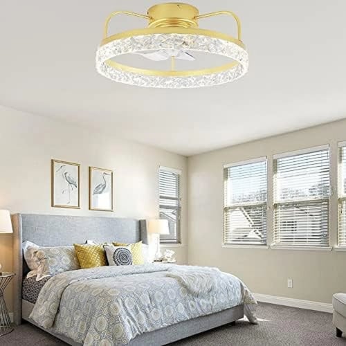 نجف مروحة ذهبي لون الانارة 3 اضاءات 36 واط مقاس 50...