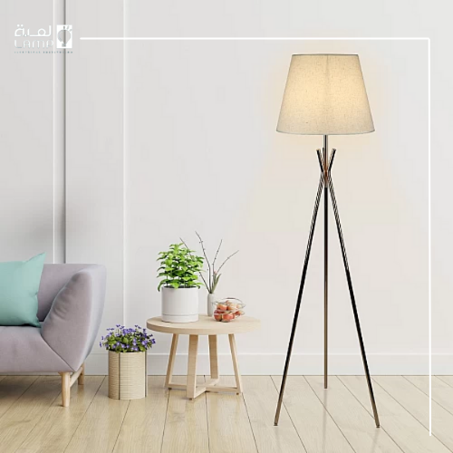 مصباح أرضي حديث بتصميم ذهبي أنيق